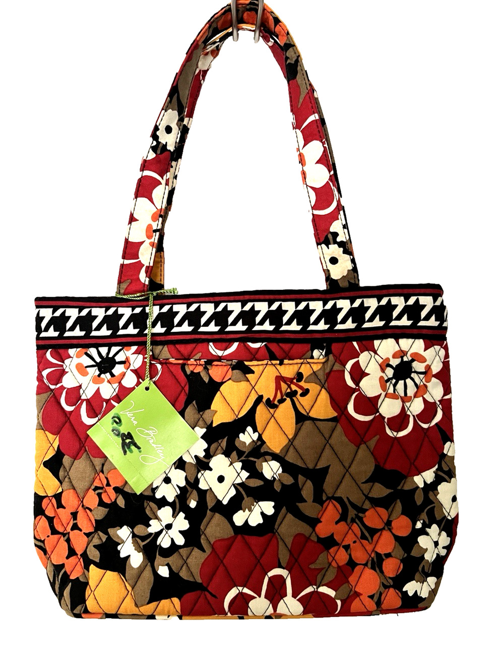 VERA BRADLEY PETITE TOTE QUILTED BITTERSWEET Floral & Checked NWT